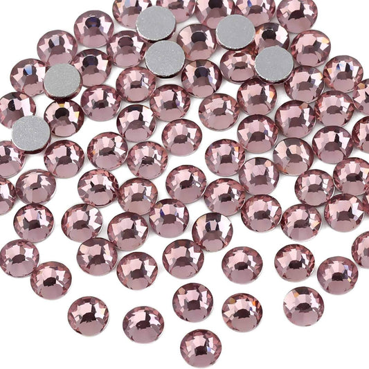 Beadsland 1440pcs Flat Back Crystal Rhinestones Round Gems for Nail Art and Craft Glue Fix,Light Purple,SS3,1.3-1.5mm