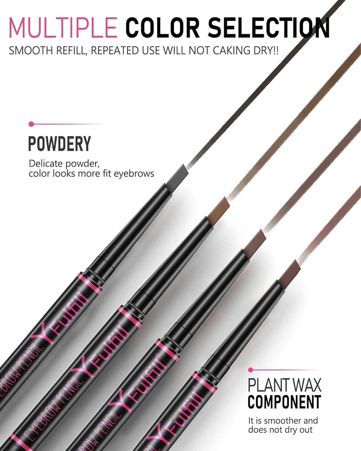 Auburn Eyebrow Pencils for Redhead, Eye Brow Pencil for Women Waterproof