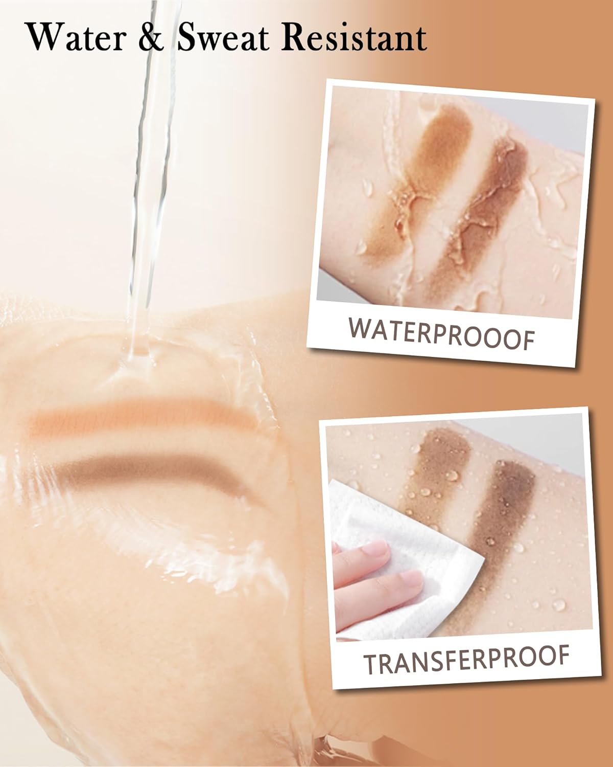 Eyebrow Powder Kit-Waterproof Two Colors Brow Powder Tinted Palette Long Lasting Up to 16H, Brown/Dark Brown Brow Filler Defined&Sculpt Natural Eyebrow Makeup for Sparse Brow with Brow Brush &Razor-03