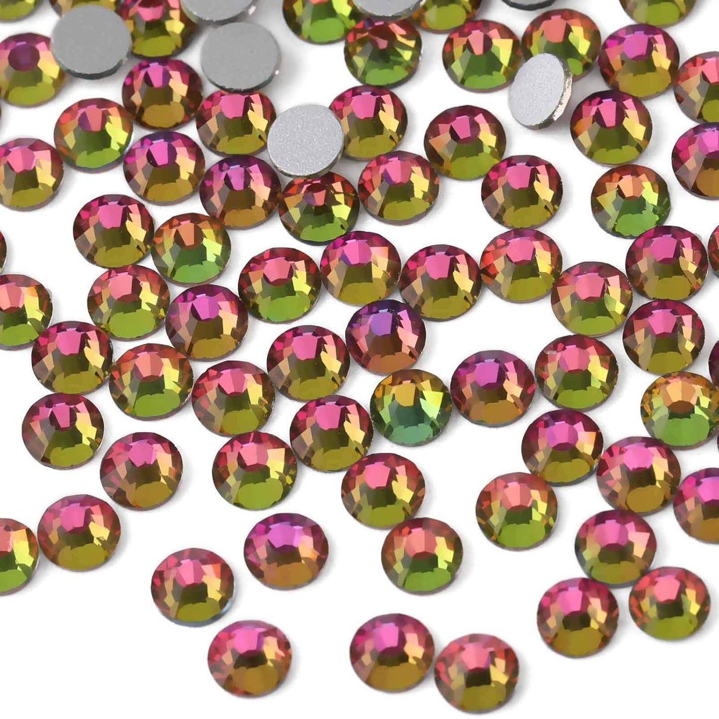 beadsland Flat Back Crystal Rhinestones Round Gems, Rainbow (1.9-2.0mm) SS6/1440pcs