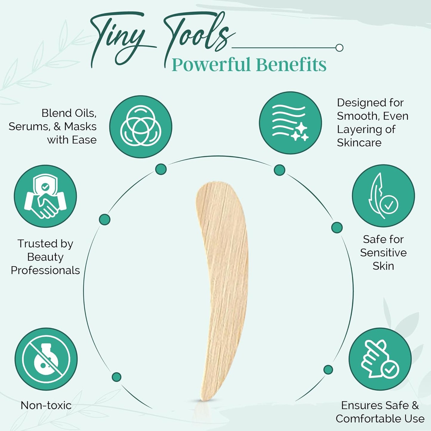 Bamboo 50-pack Cosmetic Facial Makeup Spoon Spatula Mini Makeup Spatula, Biodegradable Compostable Cosmetic Cream Spatulas Spoon, Skincare Scoop Applicator Facial Massage Beauty BPA FREE (Standard)