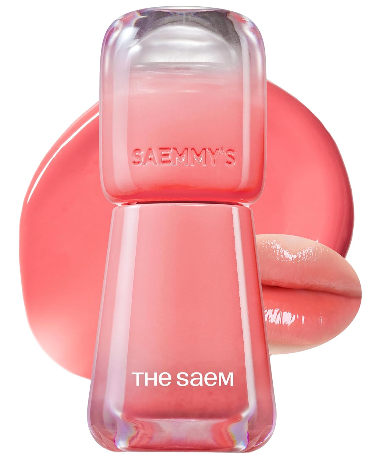 THESAEM Saemmy's Ade Shot Tint - Korean Lip Tint, Water Gel Lip Stain with Plump Glowy Moisturizing Finish, Buildable Radiant Gloss, Long-Lasting Comfort, 0.1 fl.oz. (10 Peach Palm)
