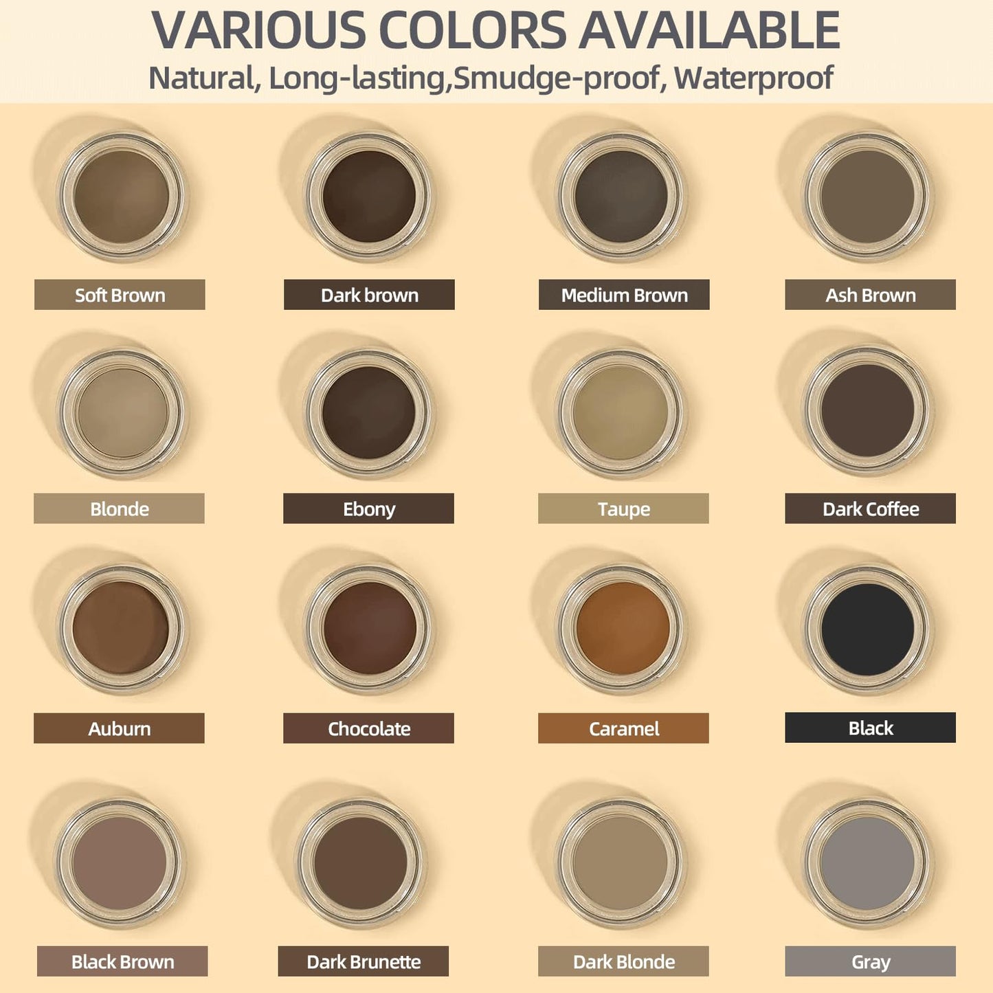 Eyebrow Pomade - Waterproof Brow Pomade for Long-lasting Results,Smudge Proof and Sweat Resistant Formula,Natural Eyebrow Makeup for All Skin Types and Tones - Caramel