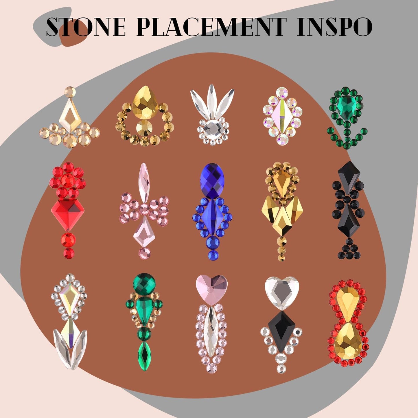 2680Pcs Emerald Green Glass Nail Rhinestones 120Pcs Multi Shapes Flatback Nail Gems + 2560Pcs 1.5-4mm Round Crystal, Manicure Nail Charms Diamond Gemstone for Acrylic Nails Decoration