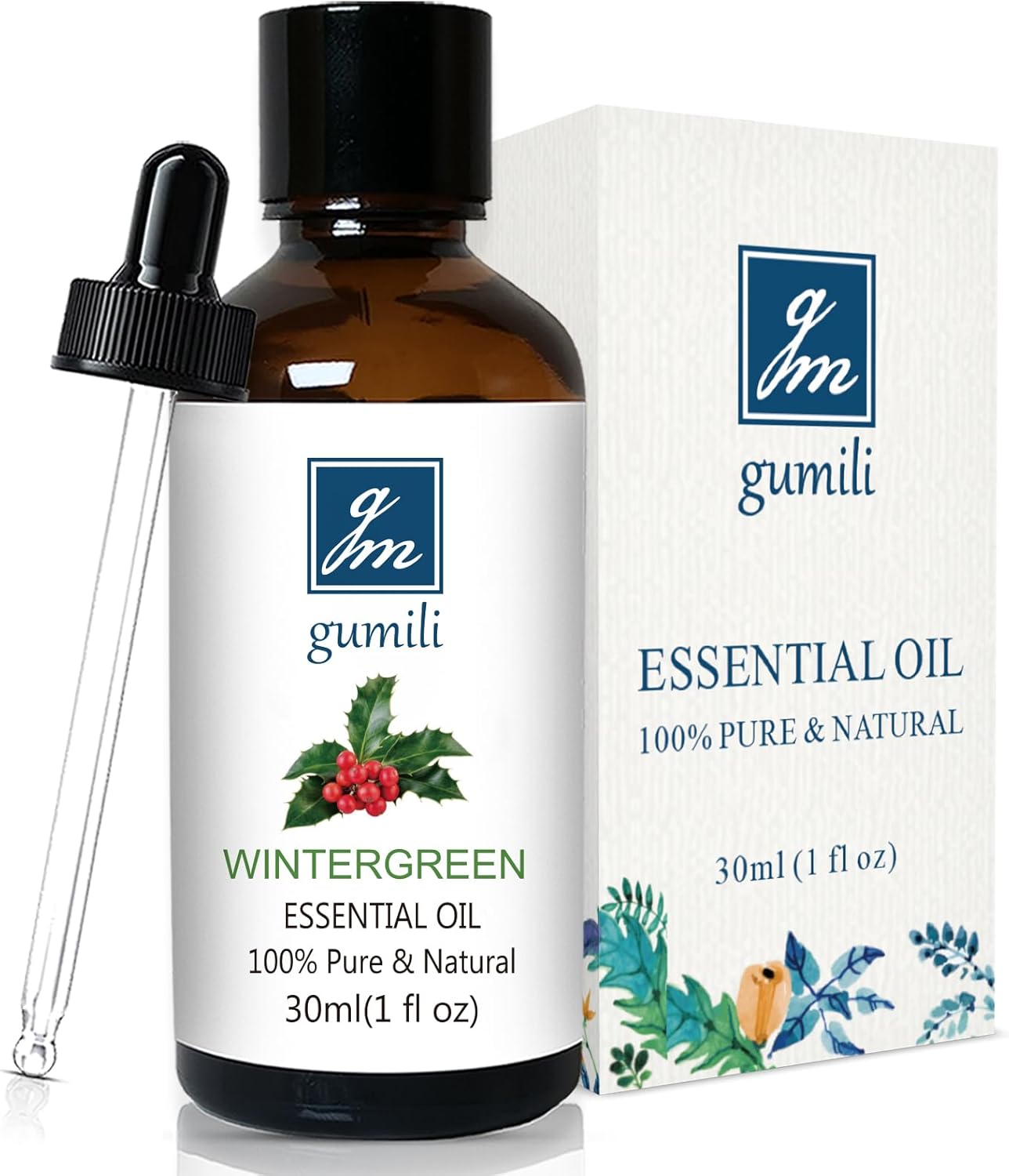 Wintergreen Essential Oil, 100% Pure Undiluted Wintergreen Oil for Aromatherapy - 30ml/1 oz