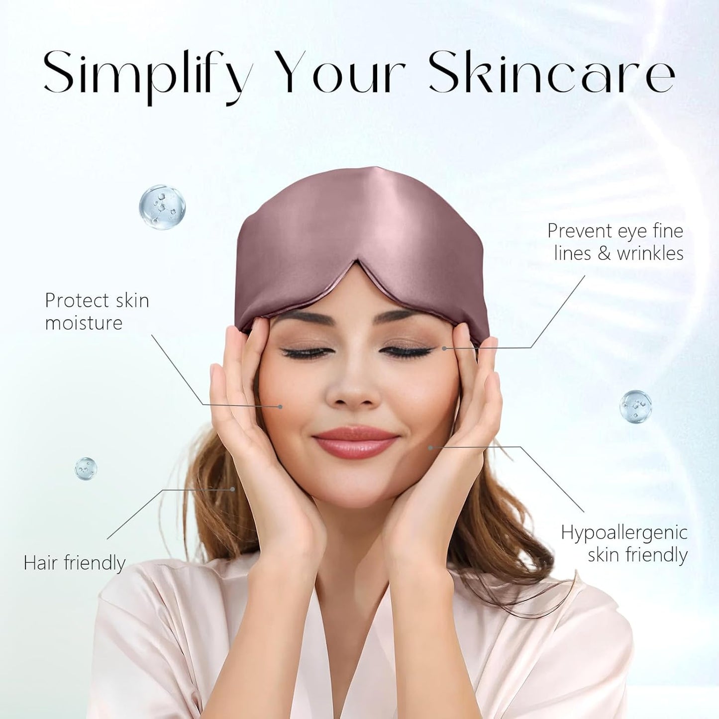 ZIMASILK 100% 22 Momme Mulberry Silk Sleep Mask - Full Silk Filled, Ultra-Soft & Breathable, Face-Hugging Blackout Eye Cover for Sleeping (Gray Purple)