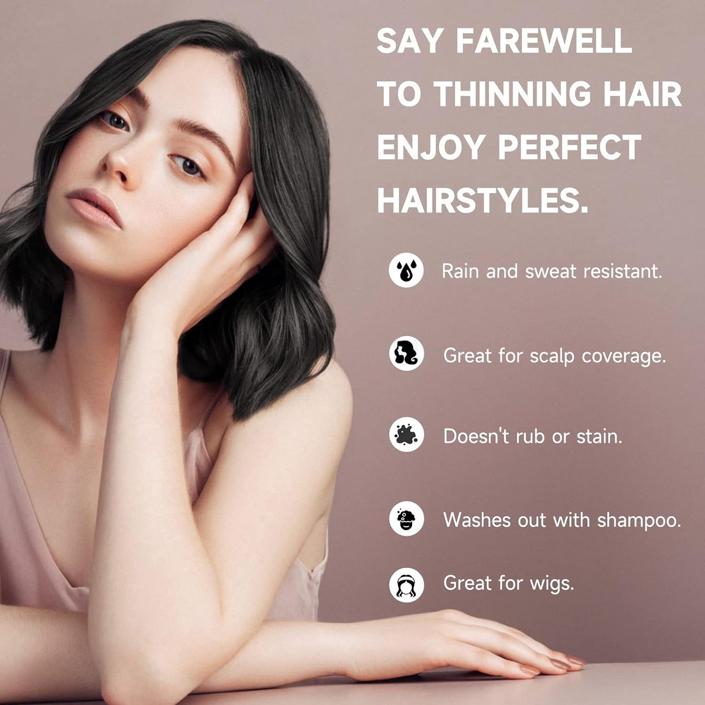 2 Pack Root Touch Up and Gray Coverage Powder for Hair, Beard, Eyebrow, and Thinning Hairline - Dark Brown