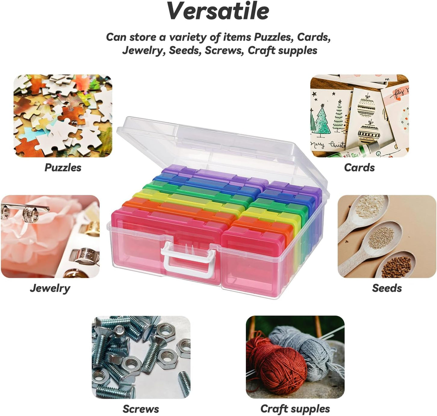 Plastic Storage Box Arts & Crafts Storage Boxes & Organizers With Large Storage Box Organizers And Small Rectangular Plastic Container For Craft Storage (6 Medium+ 6 Small-Color)