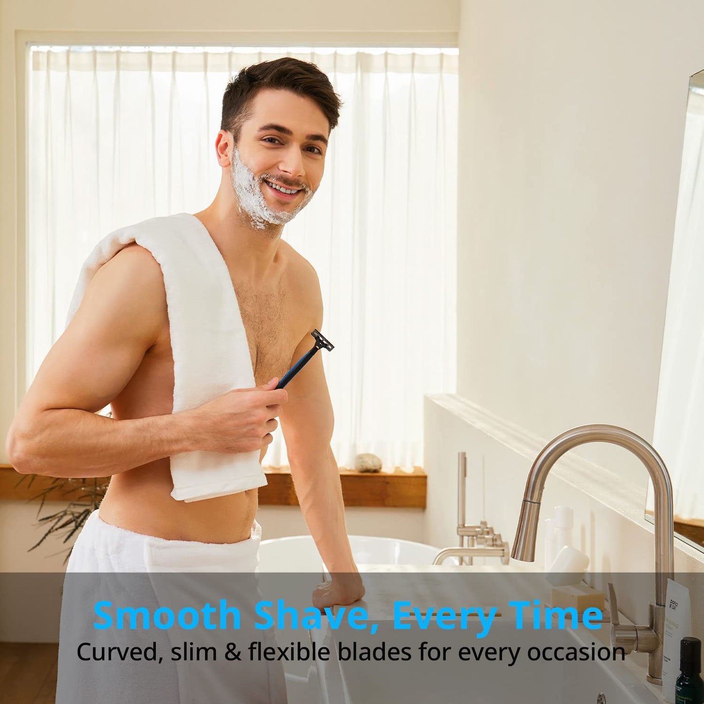 Dorco Pace 2 Plus Disposable Razors for Men (30ct), 2 Blades Shaving Razor, Pivoting Head, Open-Flow for Easy Rinsing, Lubricating Strip, Long Non-Slip Rubber Handle