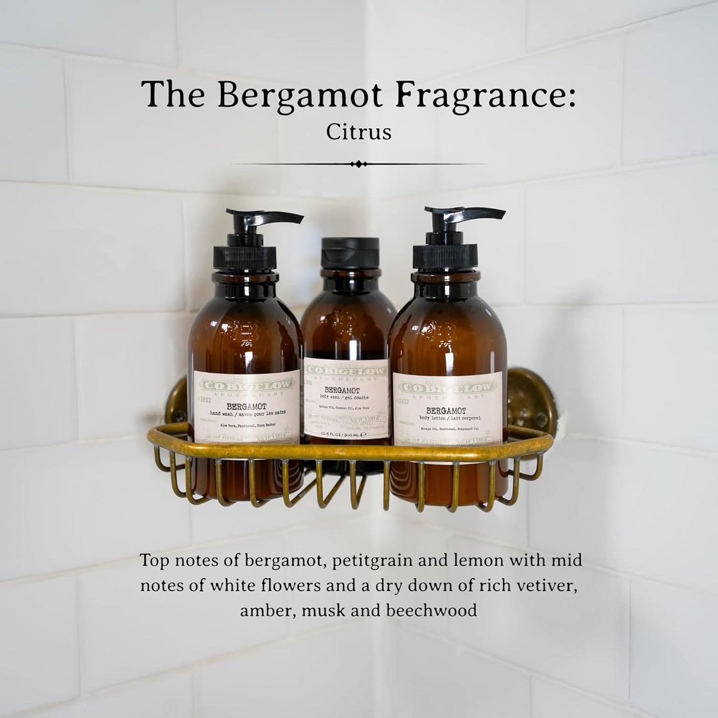 C.O. Bigelow Bergamot Body Lotion, Iconic Collection Moisturizing Body Lotion with Shea Butter, Borage Oil & Grapeseed Oil, 10.5 Fl Oz