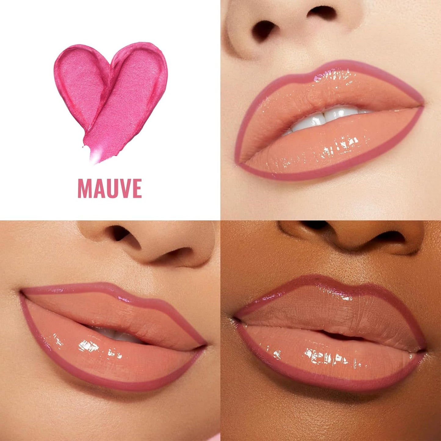 Lip Stain - Lip Liner Stain, Long Lasting Peel Off Lip Stain, Natural Peel Off Lip Liner Stain with Tweezer, Easy to Use, Waterproof, Smudge-proof, Transfer-proof, Mauve