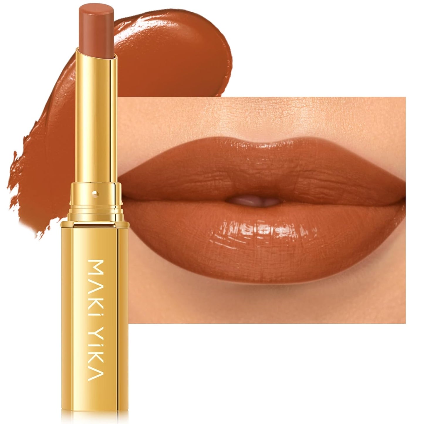 MAKI YIKA Brown Lipstick for Women Moisture Hydrate Lipsticks Glossy Reddish Lipsticks Sheer Finish Lightweight Tinted Lip Balm (Z10 Chocalate)