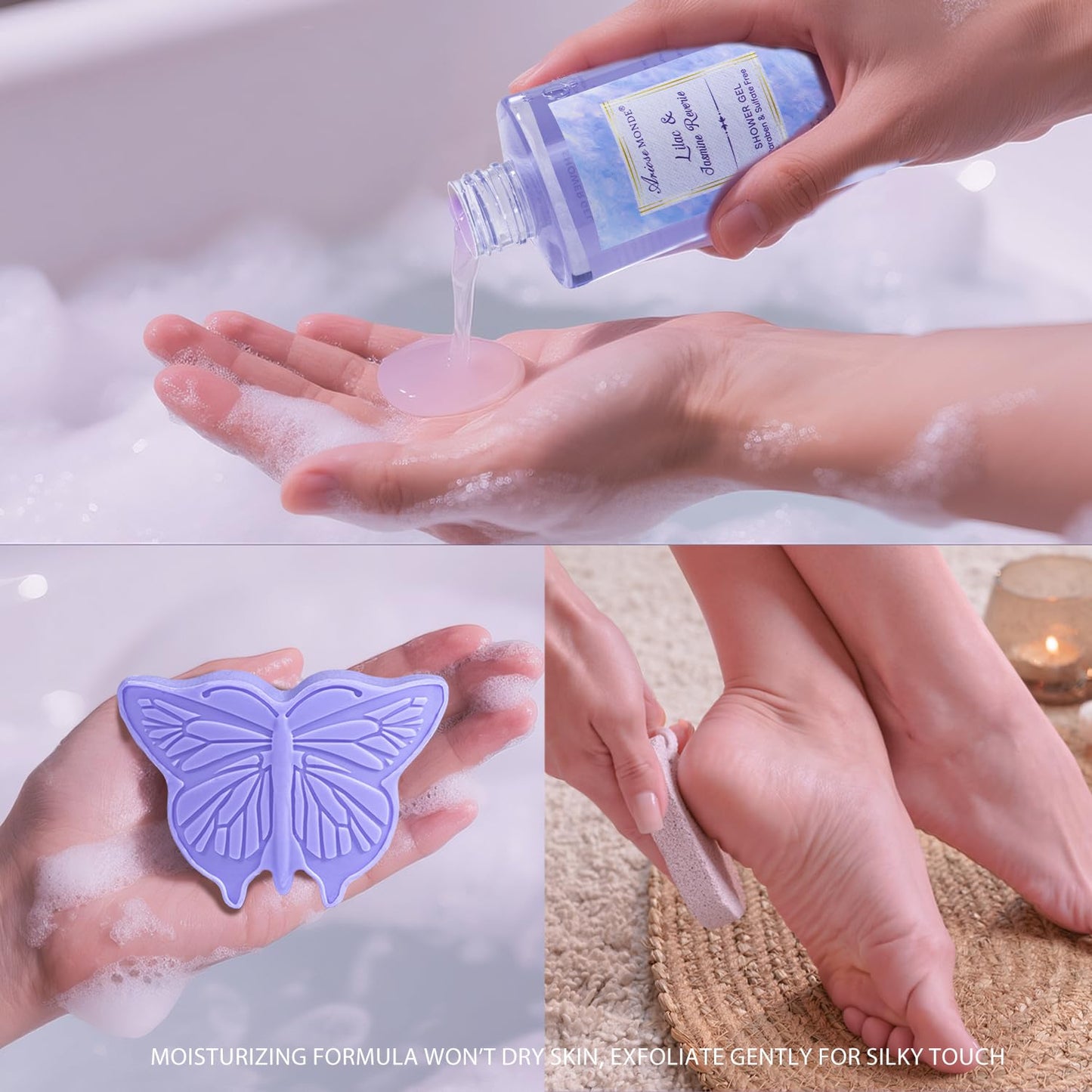 Gift baskets for women, 15Pcs Lilac Women Bath Gift Baskets w/Body Mist, Diffuser, Bath Bomb. Unique Relaxing Spa Gift Basket Set, Mothers Day Gifts for Mom Wife Grandma Daughter Friends Sister