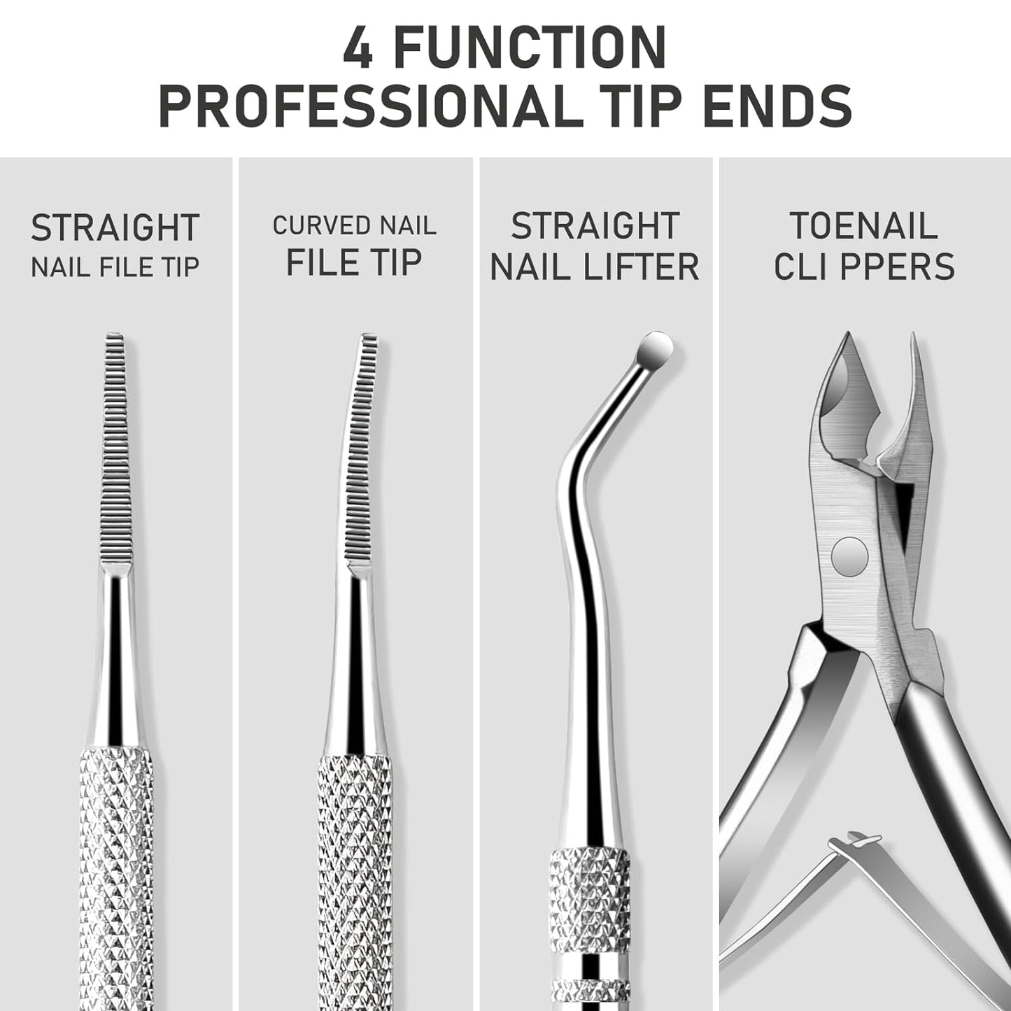 Ingrown Toenail Tool Kit, Ingrown Toenail Removal Kit: Ingrown Toenail Clippers, Ingrown Toenail File and Lifters, Under Nail Cleaner - Professional Pedicure Tools Set for Effective Treatment