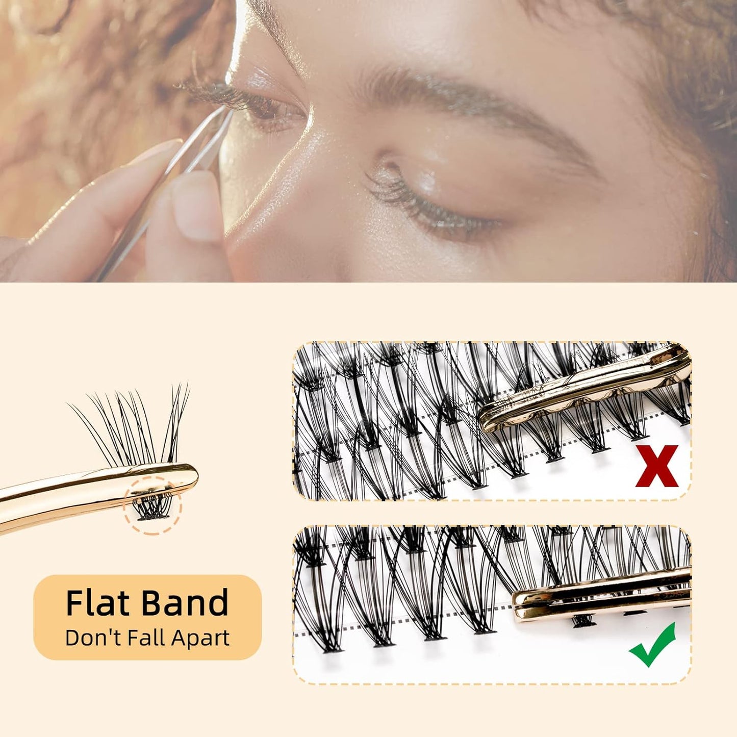 QUEWEL Cluster Lashes 240Pcs Individual Lashes 20D+30D D Curl Mix8-14mm Lash Extensions Clusters Lashes Soft&Natural False Eyelashes Individual DIY Eyelash Extension at Home(20D+30D D mix-8-14)