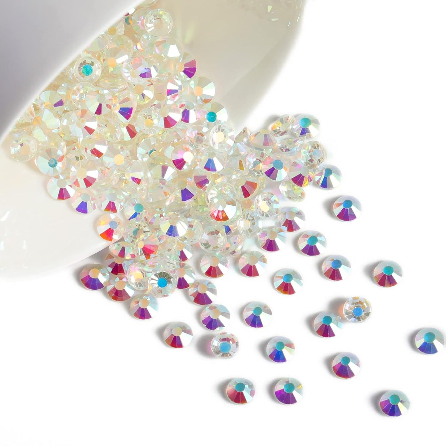 Beadsland 1440 Pieces Flat Back Crystal Rhinestones Round Gems,Transparent AB,SS3,1.2-1.4mm