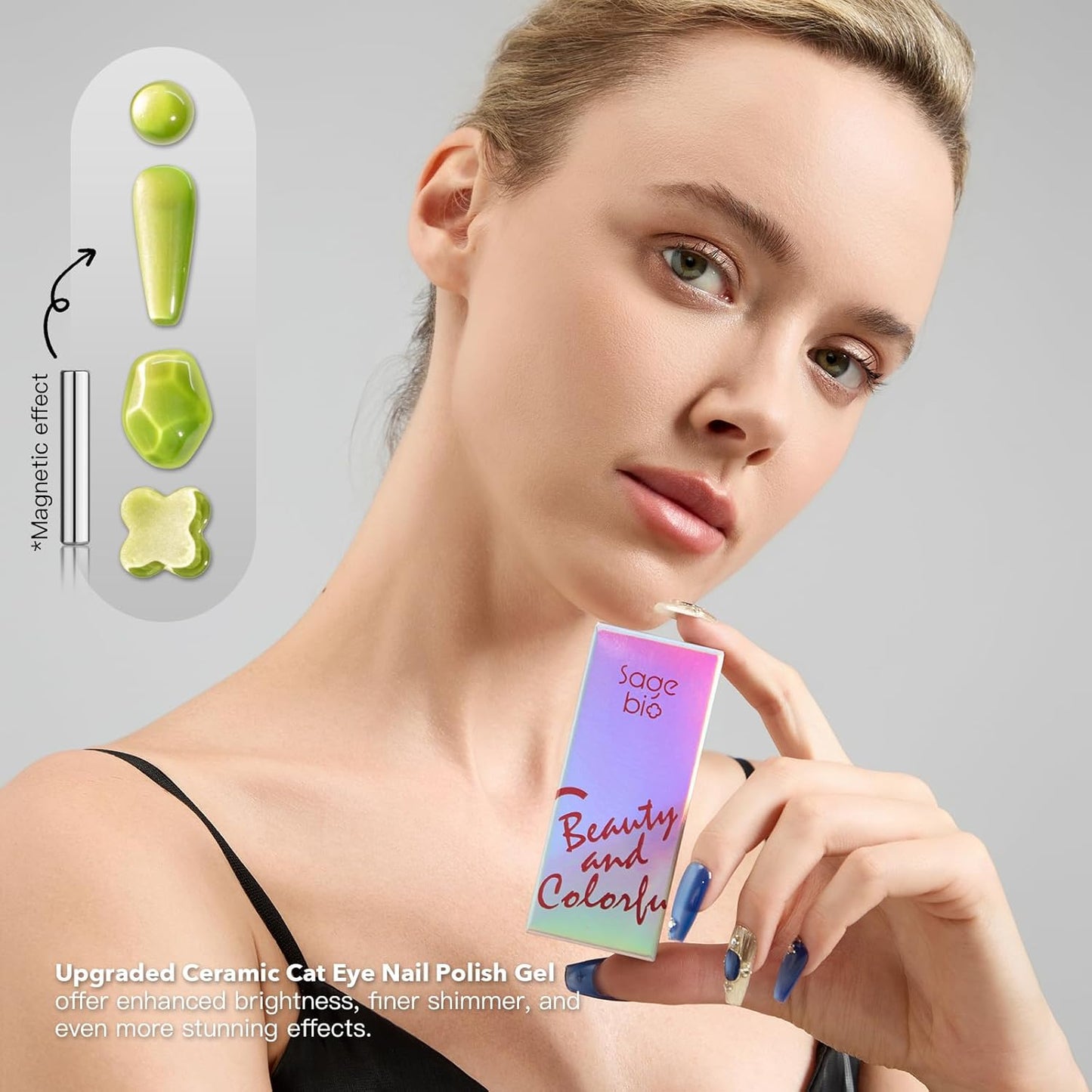 High-Density Cat Eye Gel Nail Polish with Magnet Stick, 15ml Dopamine Color Palette, Magnetic Effect Gel for DIY Manicure, Multiple Color Options - Emerald Gleam