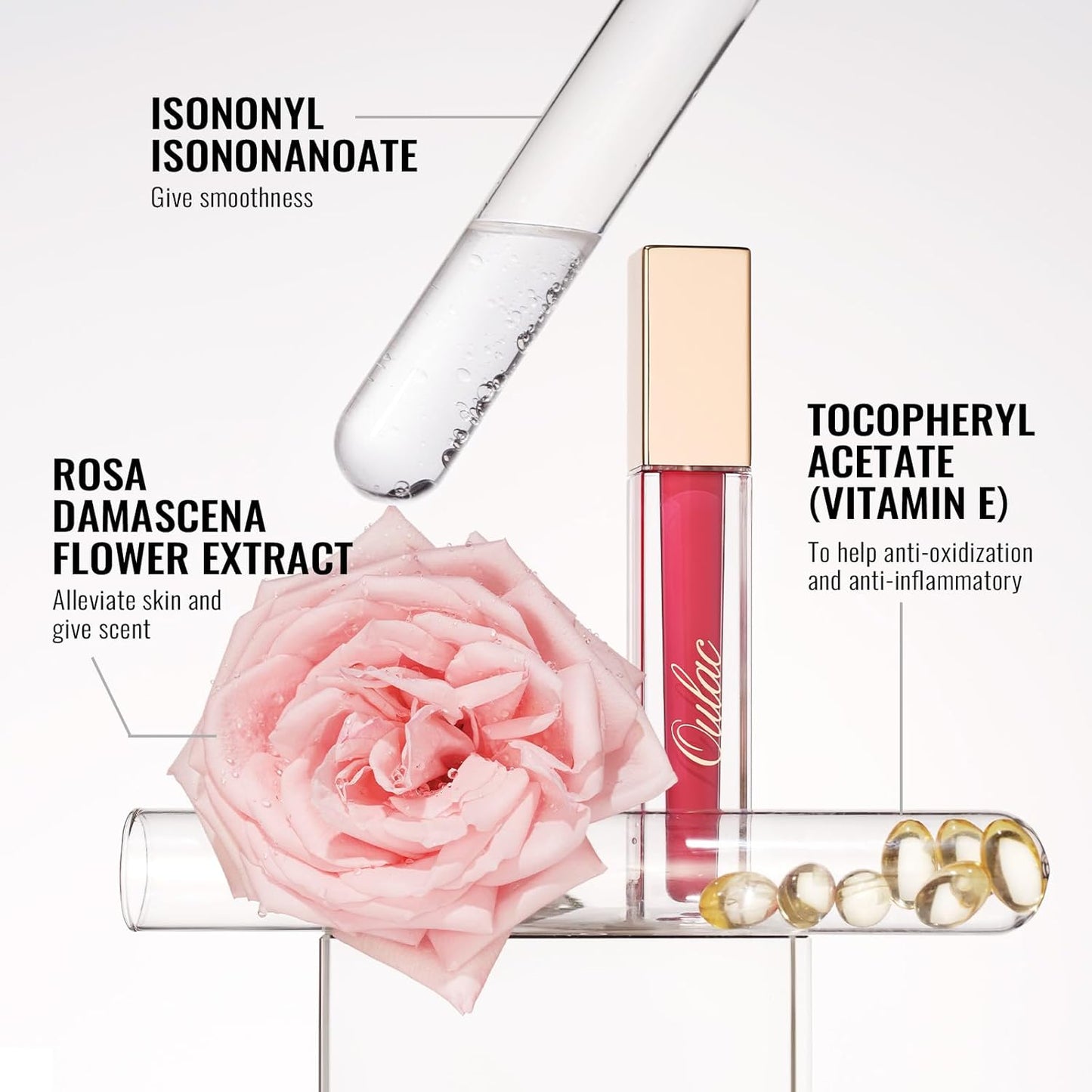 Oulac Matte Pink Lipstick for Women, Long Lasting Liquid Lip Stick High Impact Lip Gloss Full Coverage Lip Makeup with Vitamin E Waterproof Formula,Vegan M34