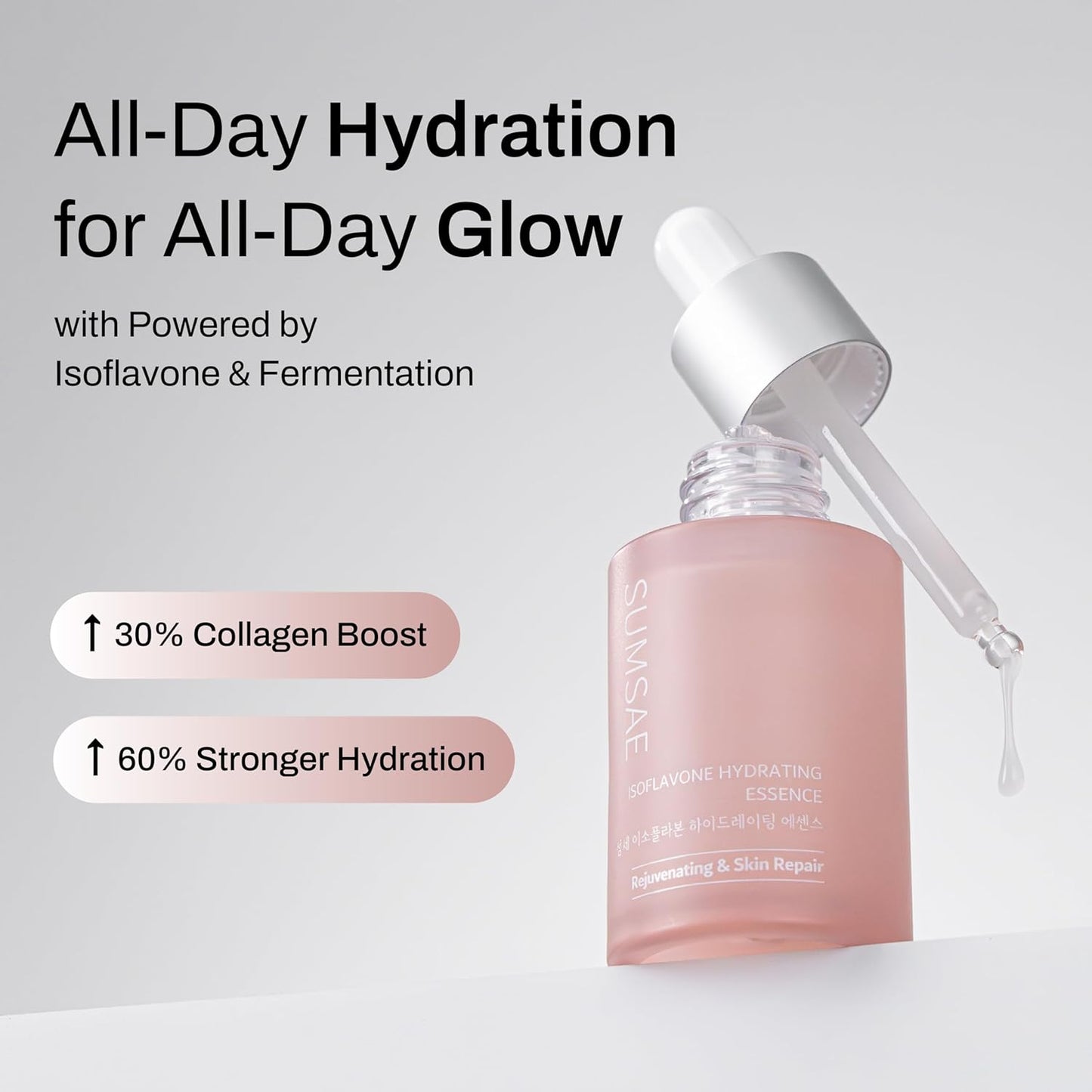 Isoflavone Hydrating Essence - Korean Skin Care with Polyglutamic Acid γ PGA from Korean Fermented Soybeans Hydrating and Firming Essence 30ml/1.01 fl.oz.