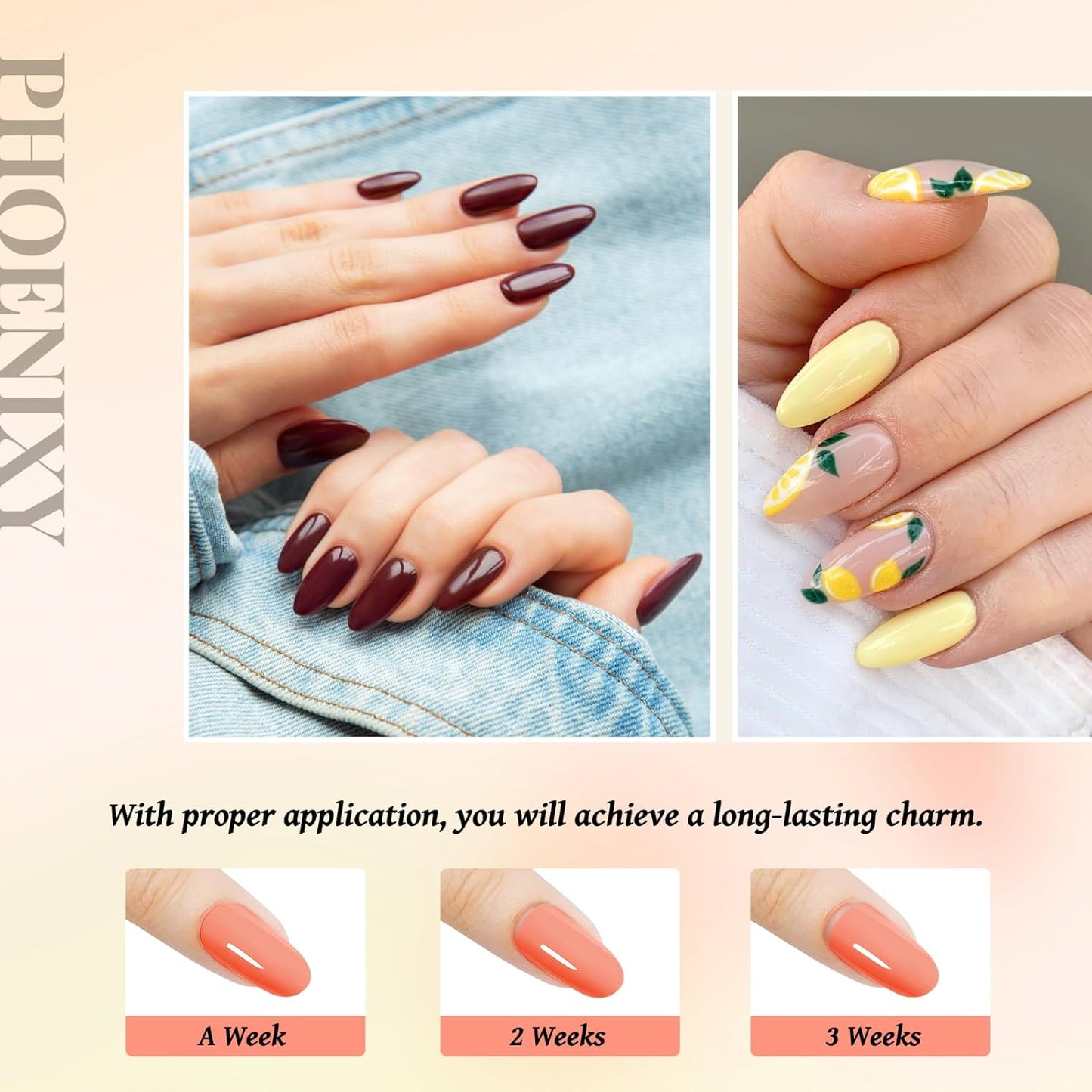 PHOENIXY Gel Nail Polish Kit with U V Light 48W, 66 Pcs 135 Effect Gel Nail Polish Set Base Glitter Top Coat Manicure Tools Gifts for Women