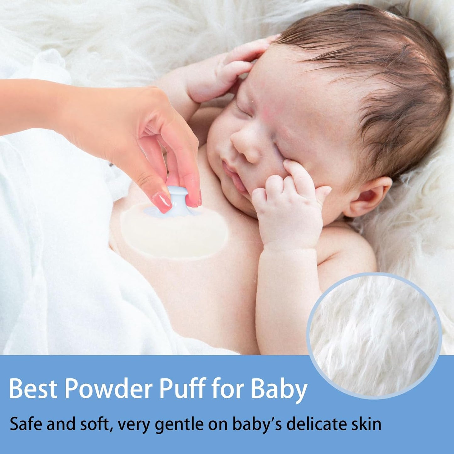 SHIMIDO Body Powder Puff and Container, 3.15" Portable Empty Body Powder Container for Baby Women's Loose Dusting Powder, Powder Case Box with Lids for Bath, Travel and Home Use (Dark Night)