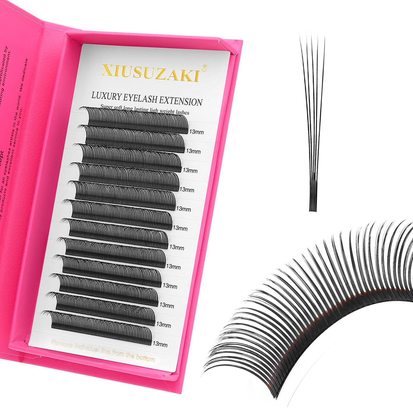 5D Flower Lash Extensions Spikes Lashes 0.07 Matte Black C Curl Lashes 9mm Volume Eyelash Extension Lash Trays Professional Use(5D Flower,0.07-C,9mm)