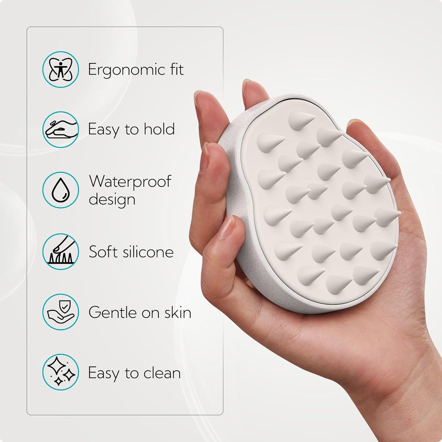 HEETA Scalp Massager 2 Pack for Hair Growth, Soft Silicone Bristles to Remove Dandruff and Relieve Itching, Scalp Scrubber for Hair Care Relax, Shampoo Brush for Wet Dry Use Blue & Beige