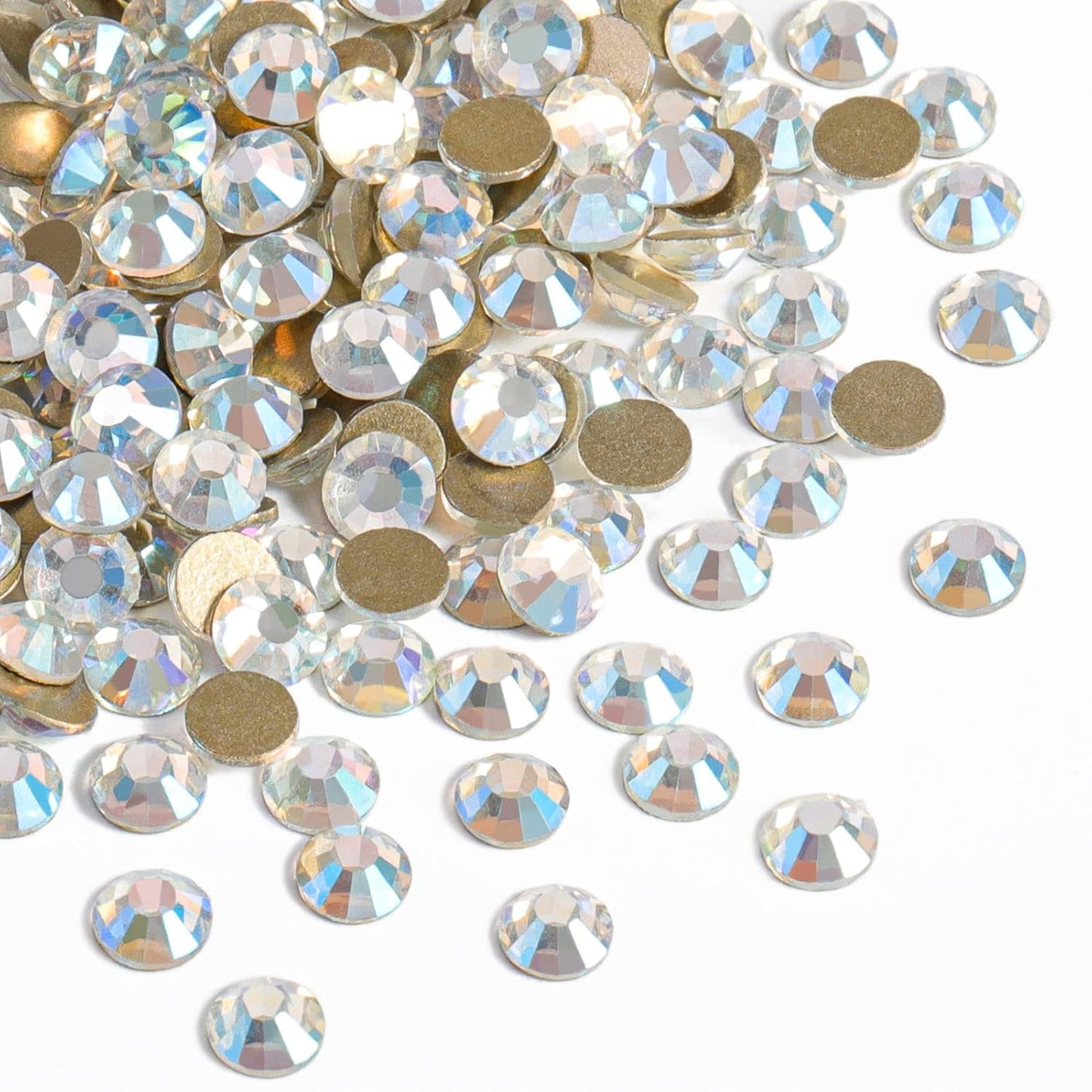beadsland Flat Back Crystal Rhinestones Round Gems, Blue Moonlight (2.7-2.8mm) SS10/1440pcs