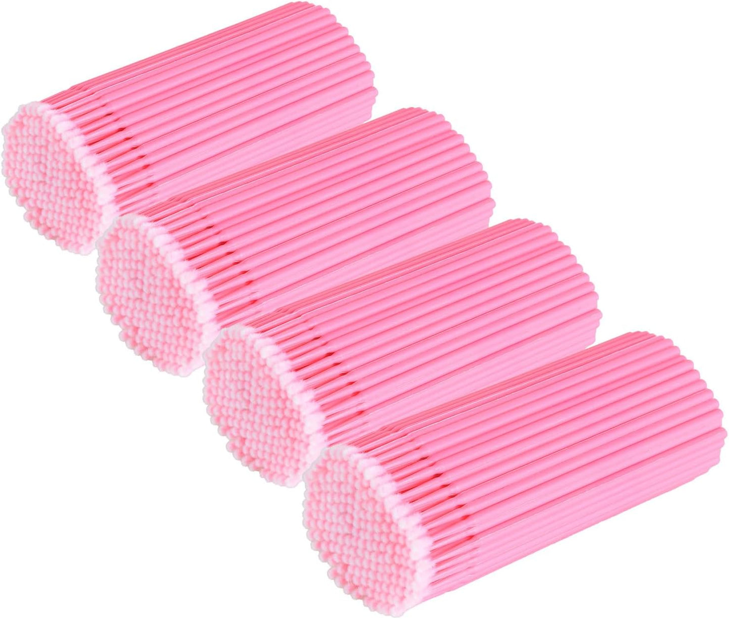 400PCS Disposable Micro Swabs for Eyelash Extension with Storage Box, 2.0mm Precision Head - Multi-Use for Makeup App/Correction, Jewelry & Computer Cleaning (Pink)