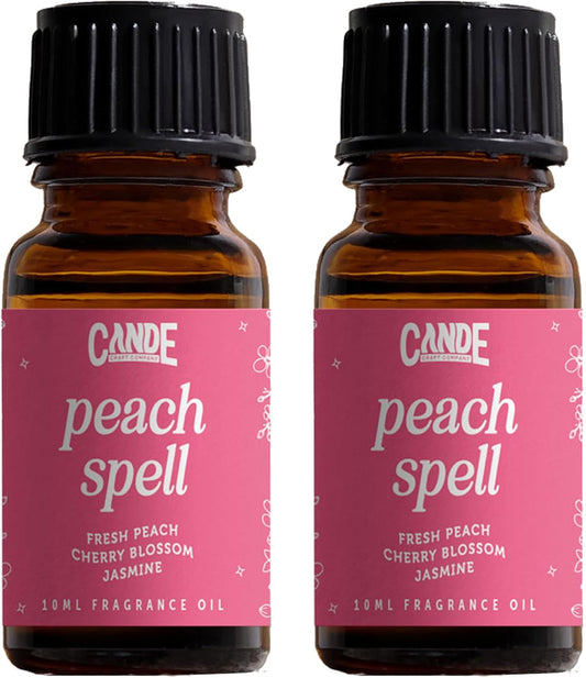 CANDECraftCo Premium Fragrance Oil – Diffuser Oils Fragrances Scented for Home, Candle Soap Making Supplies, Aromatherapy Blends for House (0.34 Fl Oz) (2-Pack, Peach Spell)