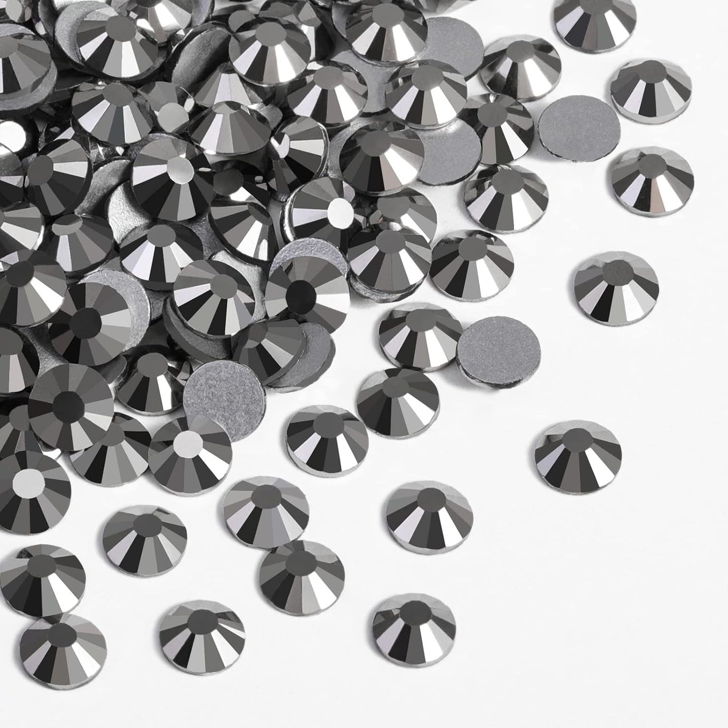 BEADSLAND Flat Back Crystal Rhinestones Round Gems,Hematite,3.8-4.0mm, SS16/1440pcs