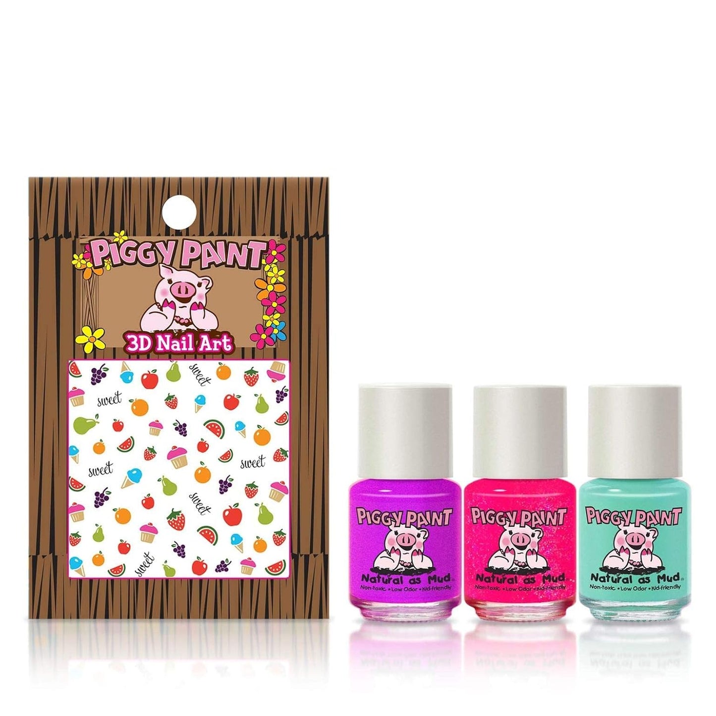 Piggy Paint Happy Hands Set (3 Polish + Nail Art)