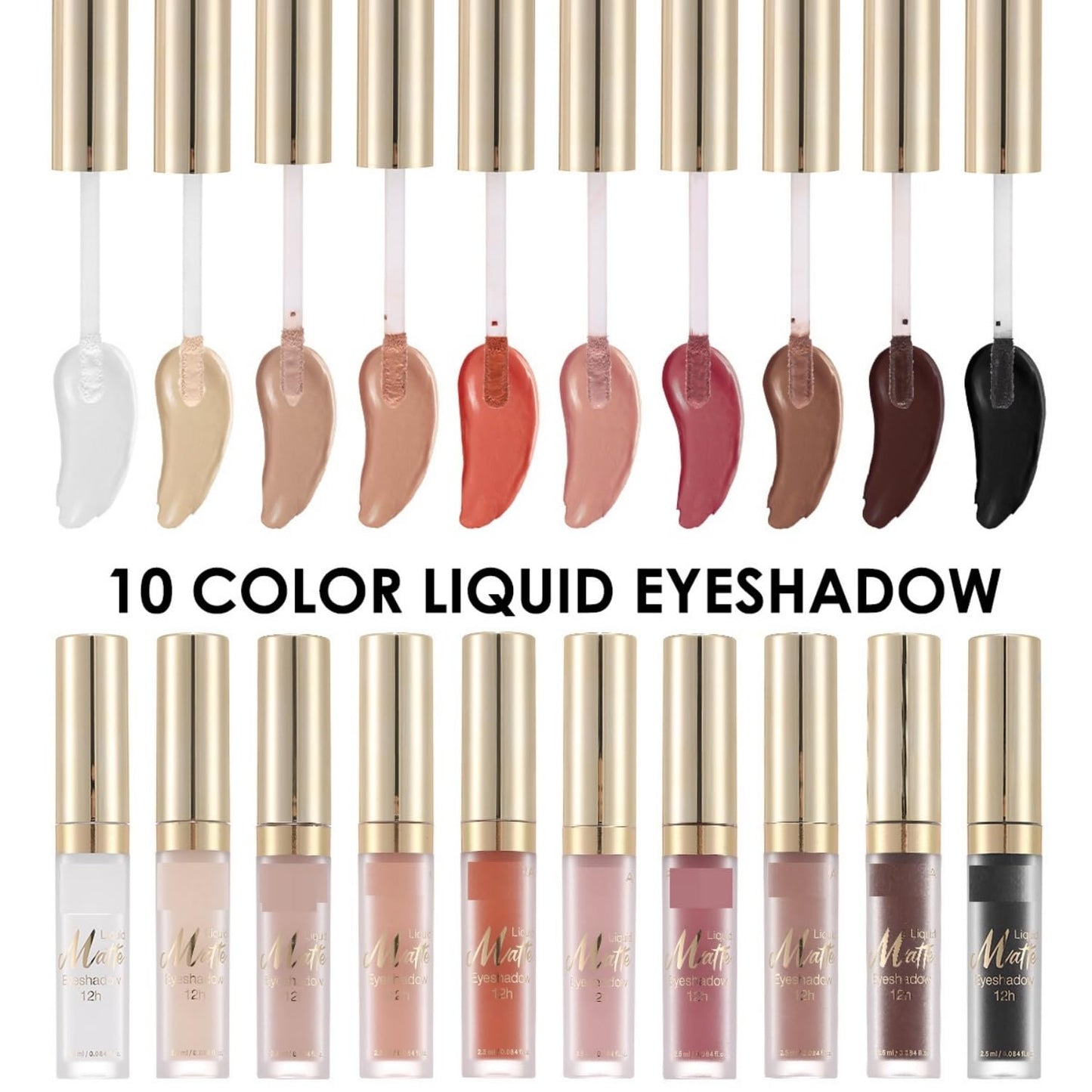 MAEPEOR Matte Liquid Eyeshadow 10 Colors Naked Smooth Creamy Eyeshadow Long Lasting and Waterproof Lightweight Cream Eye Shadow (P07 Spruce)