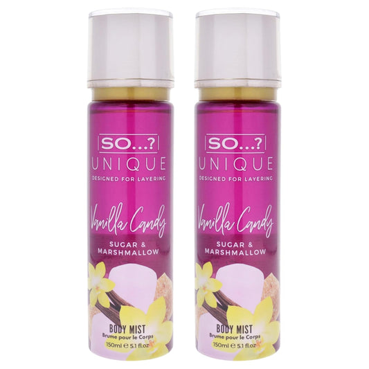 So...? Unique Body Mist - Vanilla Candy for Women - 5.1 oz Body Mist - Pack of 2