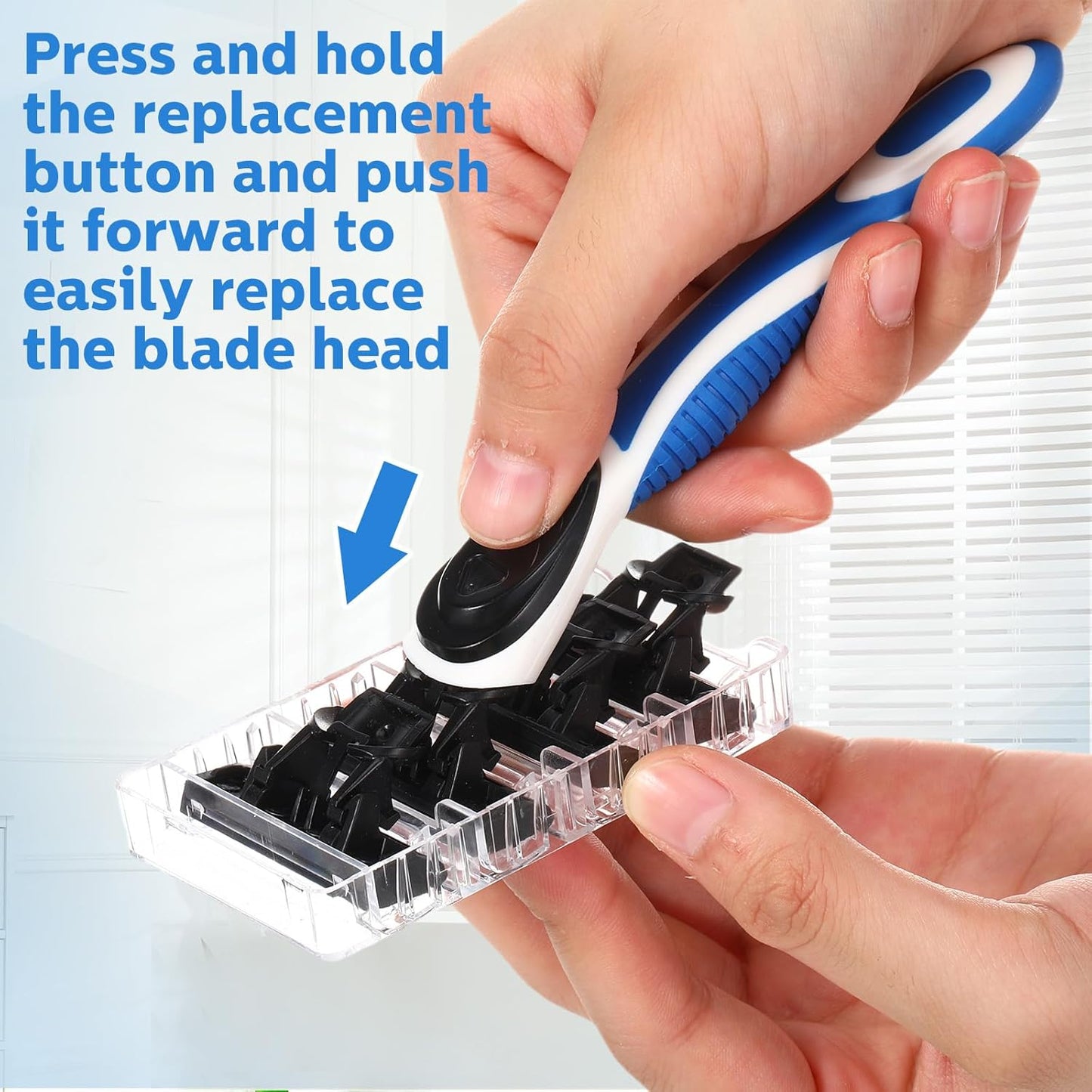 50 Pcs Refillable Three Blade Disposable Razors for Men Set Sensitive Skin Razor Travel Shave Set Shaving Gift Set, 2 Handle & 48 Cartridges