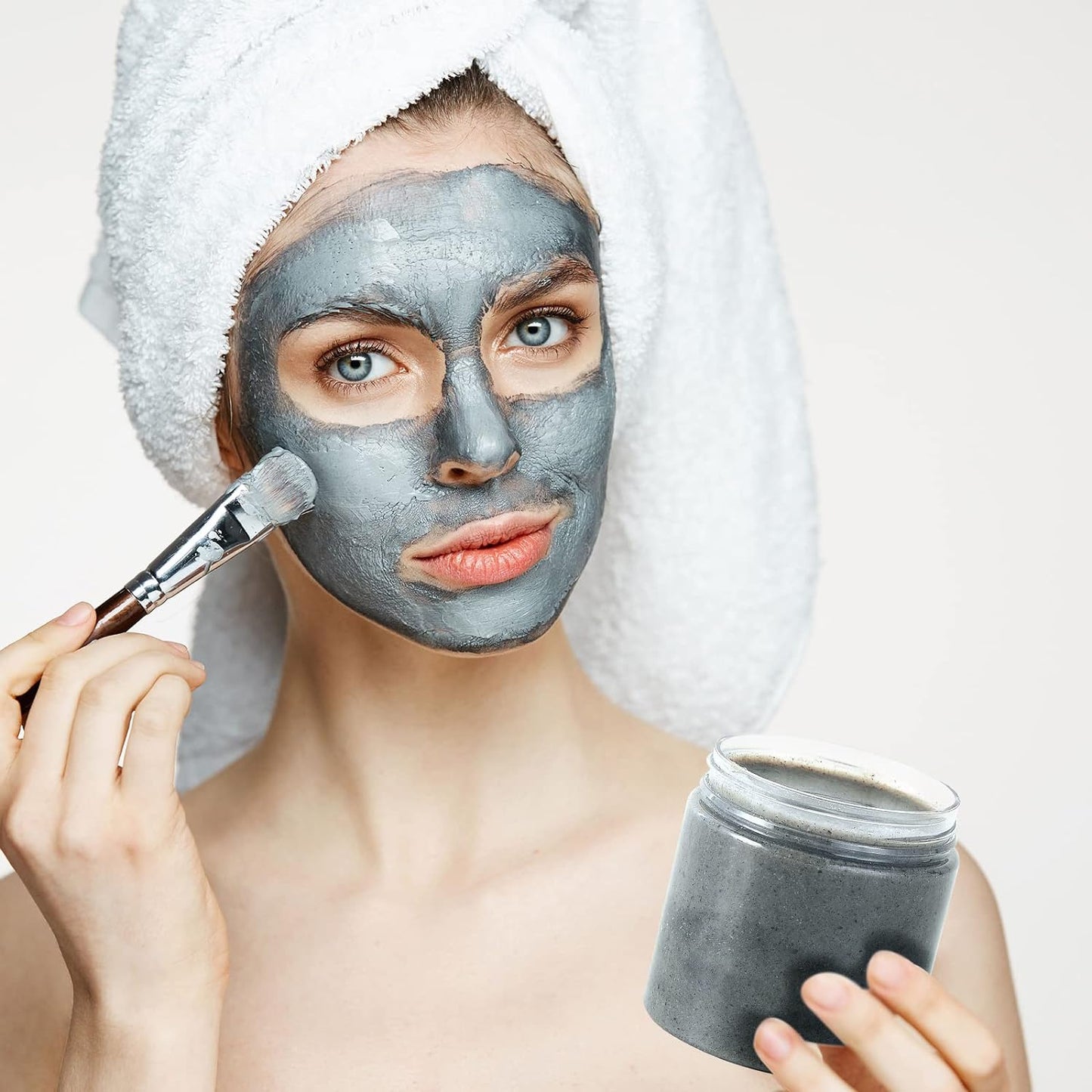 Eternal Moment 36 Pack 6 OZ Plastic Jars Round Clear Cosmetic Container Jars with White Lids, Perfect for Lotion, Slime，Cream, Ointments, Makeup, Eye Shadow, Samples, Pot, Travel Storage