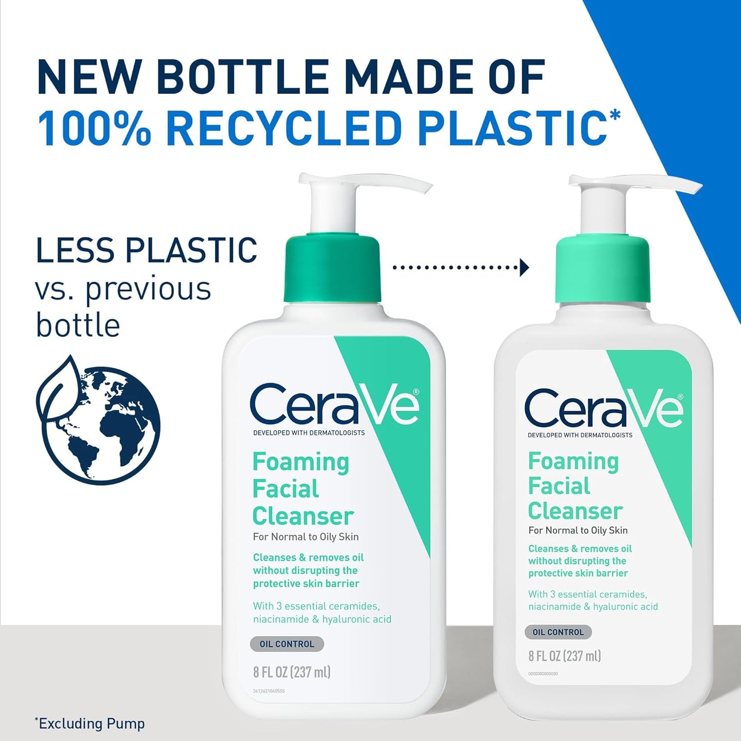 CeraVe Foaming Facial Cleanser, Daily Face Wash for Oily Skin, Hyaluronic Acid + Ceramides + Niacinamide, Fragrance Free & Paraben Free, Non-Drying Oil Control Face Wash, 8 Fluid Ounces