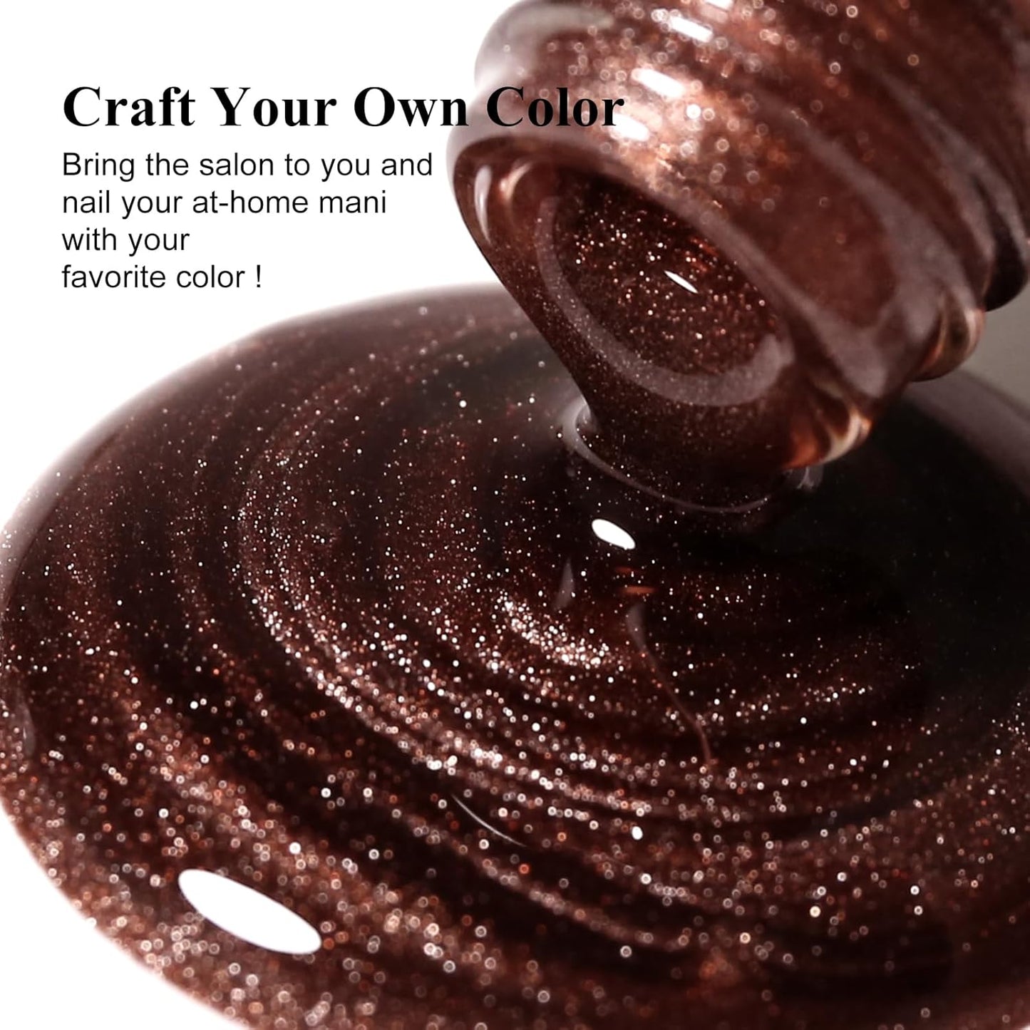 Imtiti Brown Cat Eye Gel Nail Polish, 0.5fl oz Holographic 9D Cat Eyes Glitter Magnetic Gel Polish UV Gel Nail Polish with Magnetic Stick for Nail Salon