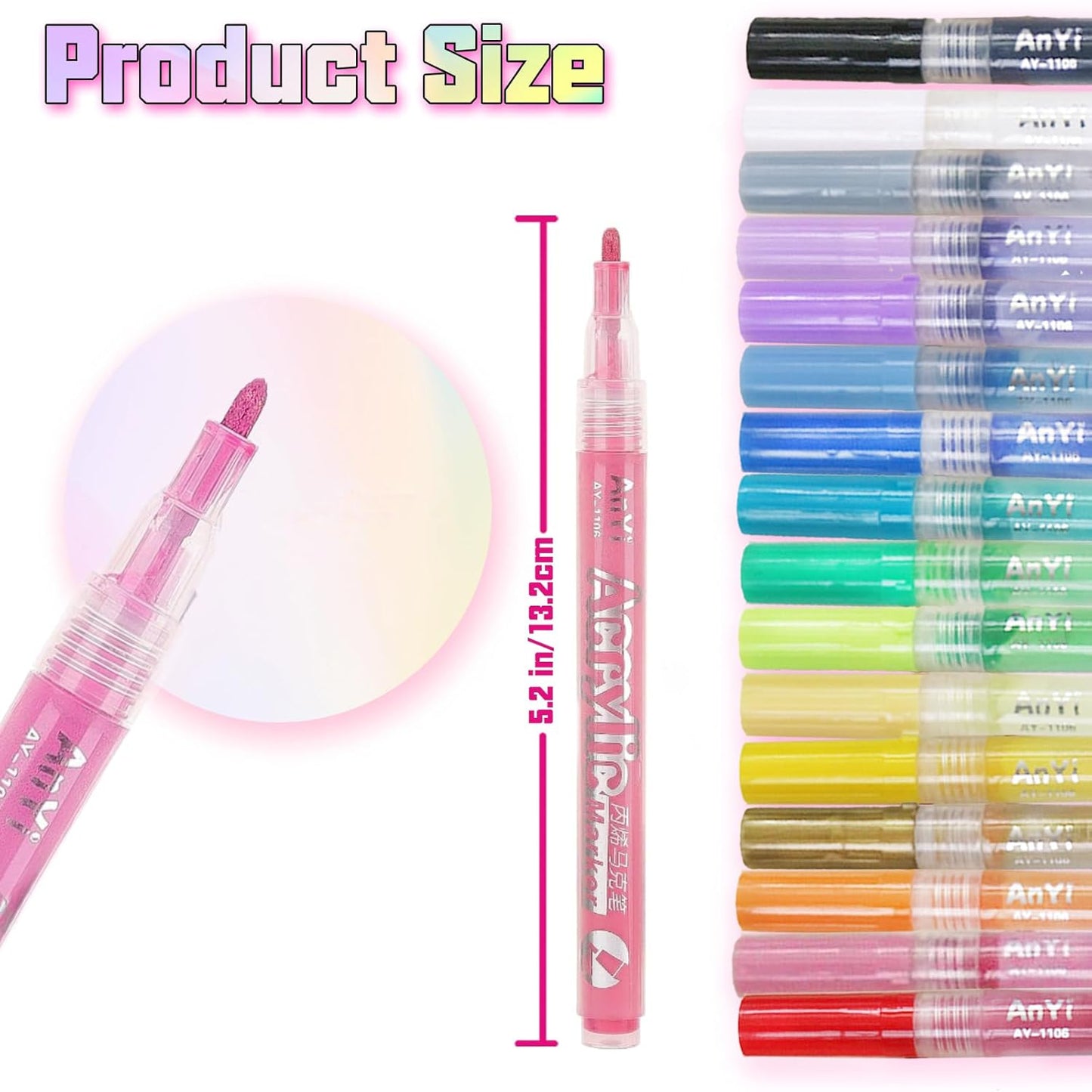 Nail Art Pens, 16 Colors Acrylic Nail Paint Pens Kit Quick Drying, 3D Gel Nail Polish Pen Graffiti Dotting Drawing Painting Liner Manicure for Home and Salon DIY