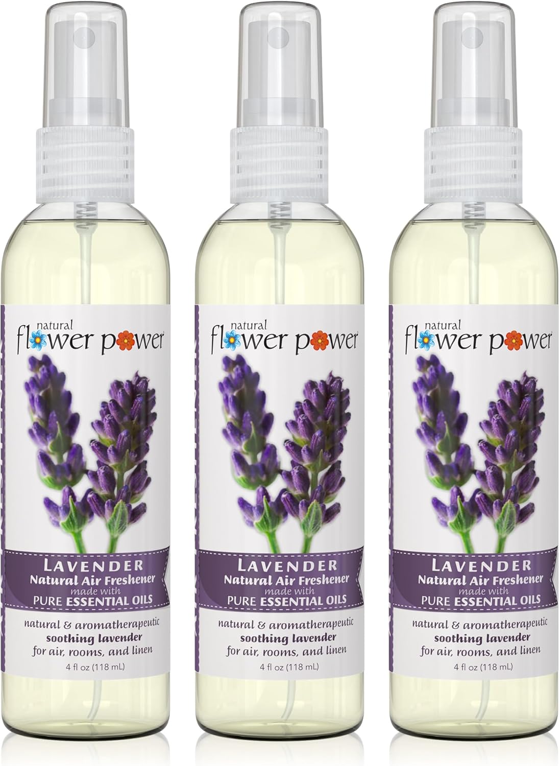 Air Freshener Spray - Odor Eliminator with Essential Oils for the Home, Car & Fabric - Cruelty Free & Vegan - 3 Pack - Lavender - 3 x 4 oz