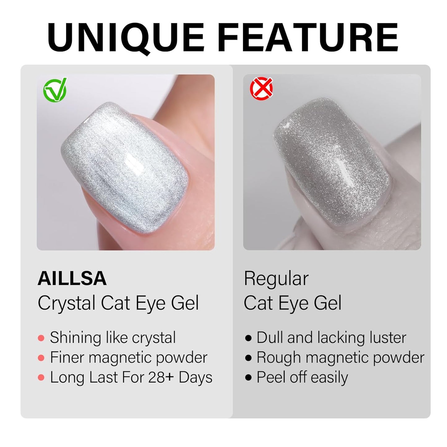AILLSA Glass Cat Eye Gel Nail Polish, 15ml Pink Glitter Jelly Sheer Gel Polish, Translucent Magnetic Shimmer Sparkle Nail Art U V Salon 0.5 OZ GF35