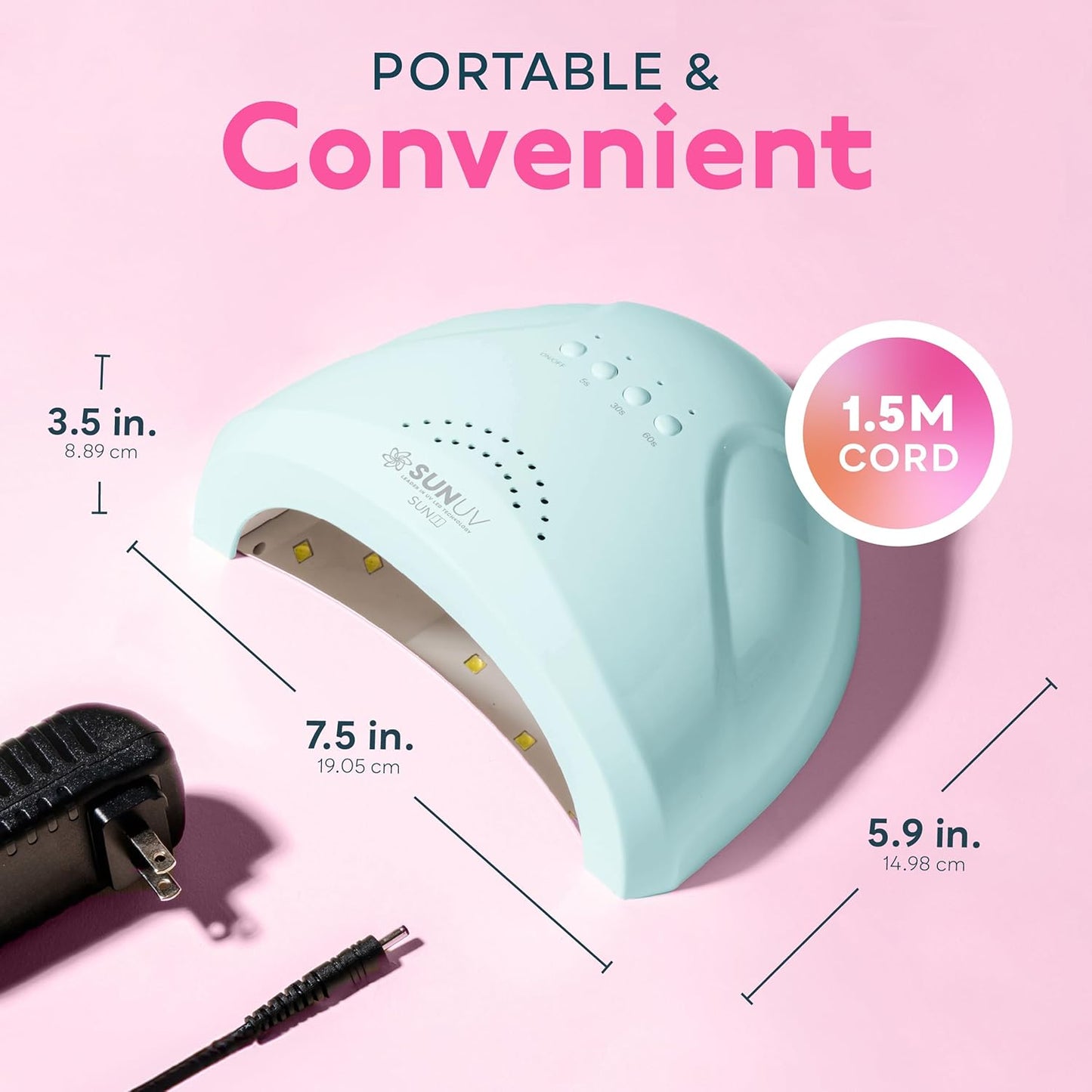 SUNUV Nail Dryer, UV Light for Gel Nail Polish Professional UV LED Lamp with 3 Timer Settings Art Tools Auto Sensor SUNone Blue