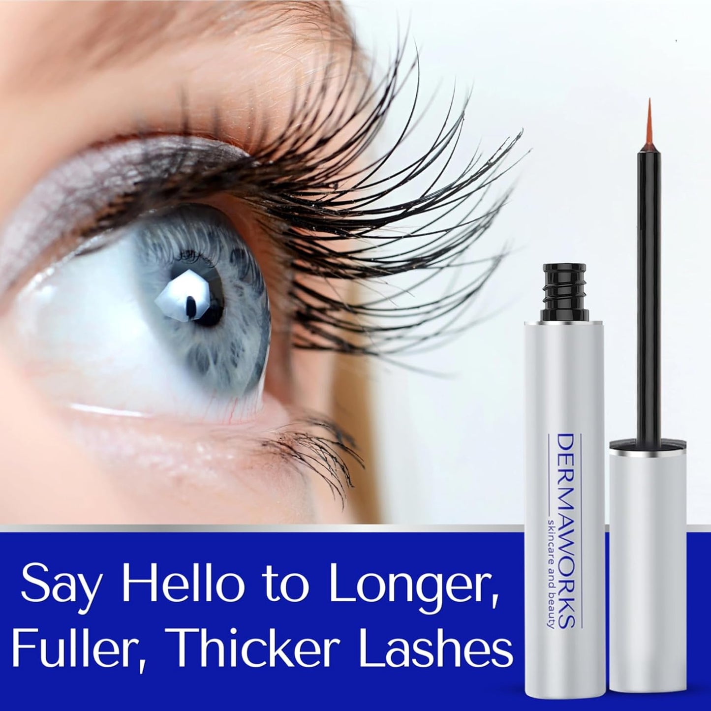 SPECTACULASH XL LASH SERUM for Eyelash Growth & Volume - Big Lashes Eyelash Growth Serum for Longer, Fuller, Natural Lashes - Suero Para Pestañas Crecimiento - Lash Conditioner & Boost - DERMAWORKS