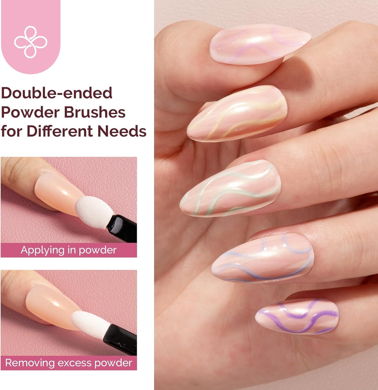 MelodySusie 4Pcs Chrome Nail Powder for Gel Nails, Aurora Fine Glitter Powder Mirror Effect Pigment Pearlescent Mermaid Pigment Pearl Glitter for Home DIY Salon Use