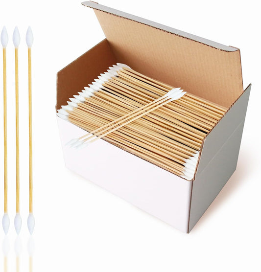 Gun Cleaning Swabs, Dual - Ends Tips, 6 Inch Gun Cleaning Supplies, Long Cotton Swabs with Bamboo Sticks in A Storage Case for Gun Cleaning and Maintenance