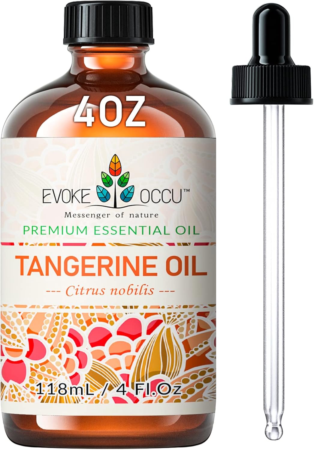EVOKE OCCU Tangerine Essential Oil for Diffuser Fragrance DIY Candle Soap Making - 4 FL Oz
