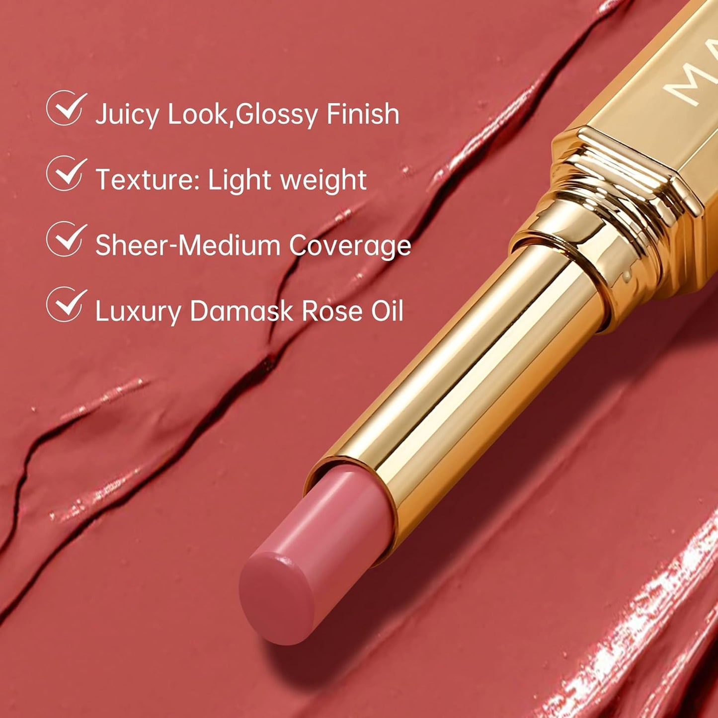 MAKI YIKA Pink Lipstick for Women Moisture Hydrate Lipsticks Glossy Light Pink Lipsticks Sheer Finish Lightweight Tinted Lip Balm (Z07 Lip Soul)