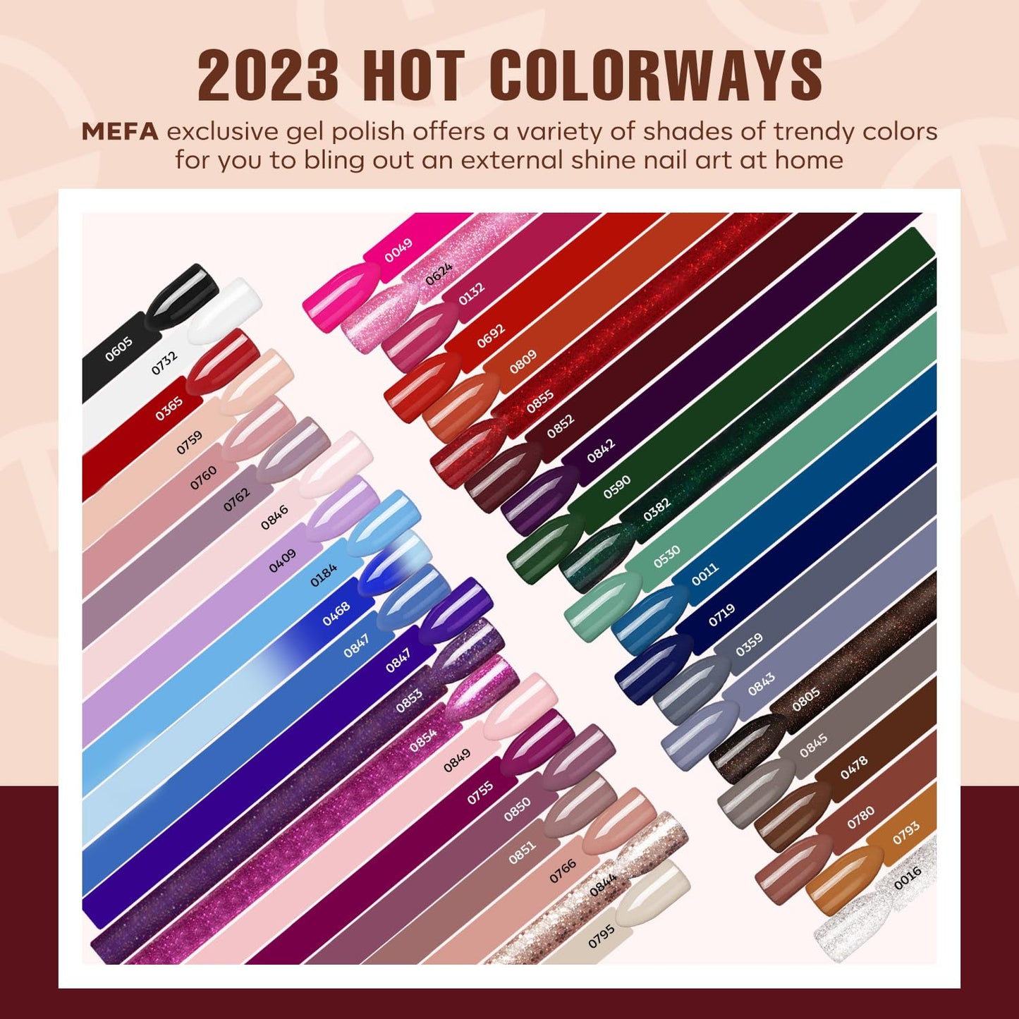 MEFA Gel Nail Polish Kit with U V Light, 42 Colors Fall Winter 60 Pcs Gel Nail Starter Kit with Base Matte Glossy Top Coat, Nail Art Accessories, Nail Tool Box, Cuticle Remover Care Mnicure DIY Salon