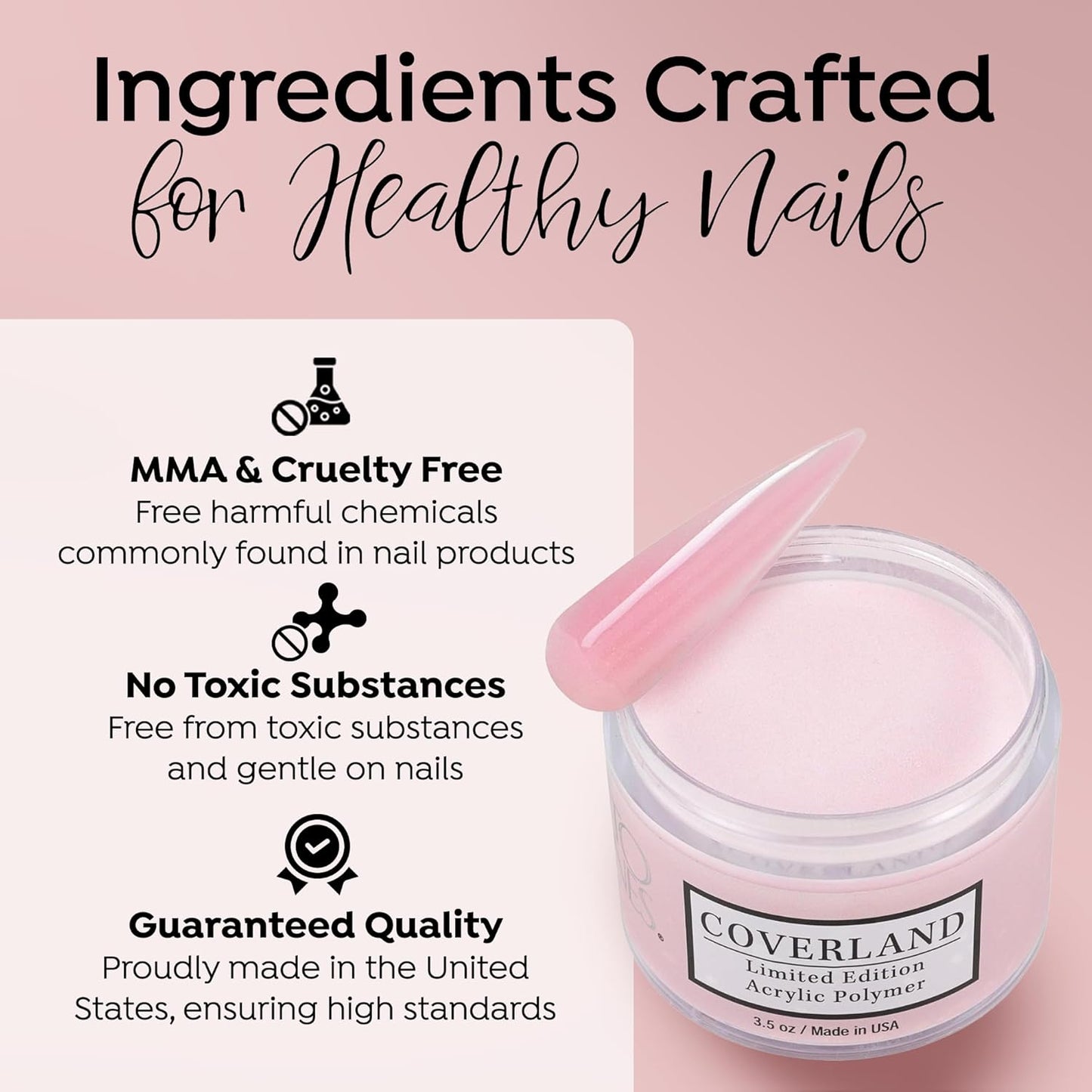 Coverland Acrylic Powder 3.5oz "Blush Pink" - Limited Edition