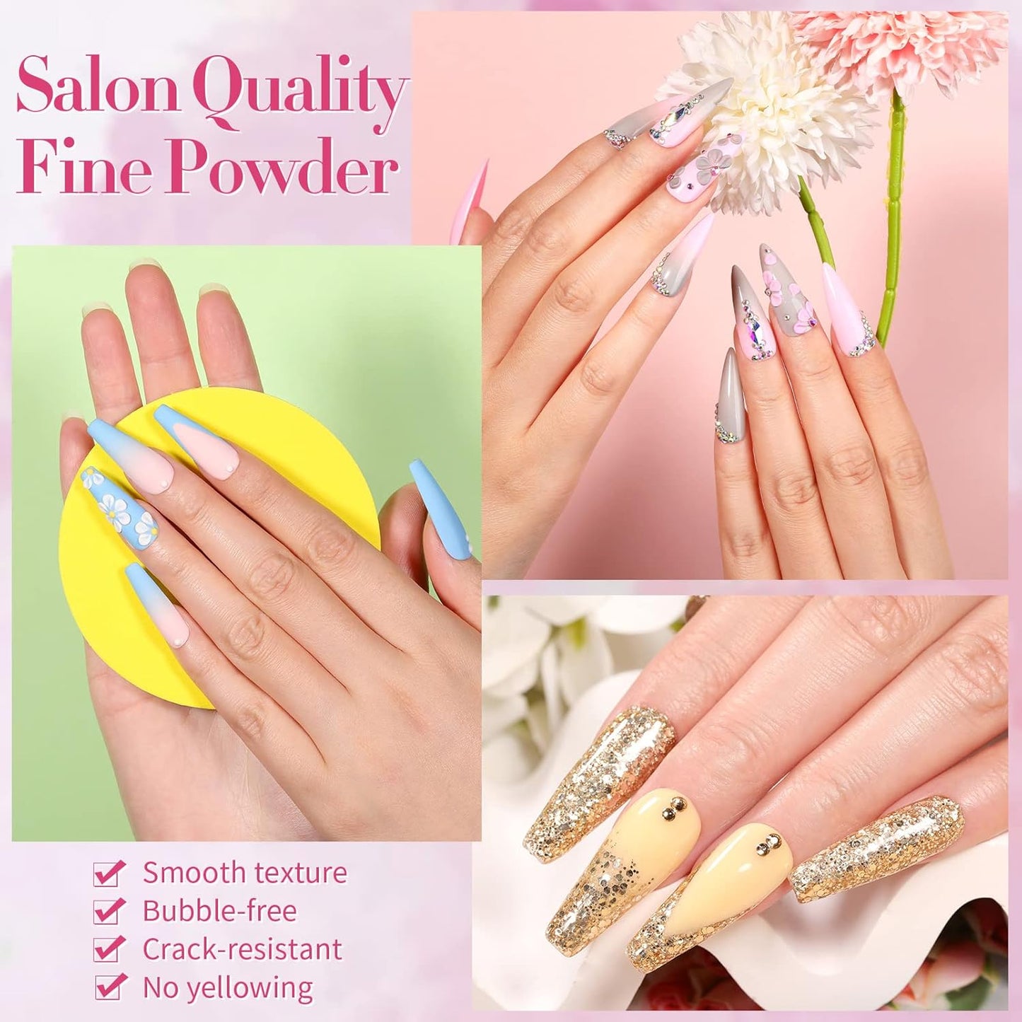 BORN PRETTY Acrylic Powder Set-24 Colors Acrylic Nail Powder Set Fall Winter Colors Pigmented Powders for Nail Extension Gift Home DIY & Salon No Lamp Needed